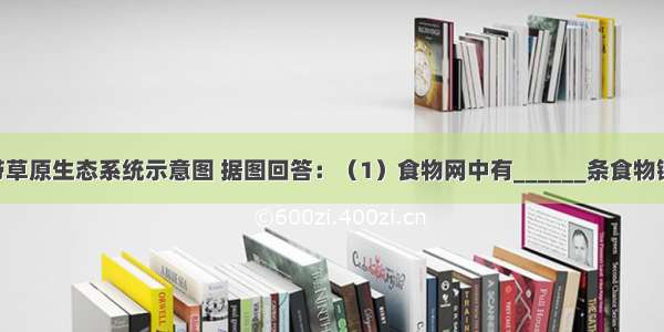 如图为温带草原生态系统示意图 据图回答：（1）食物网中有______条食物链 其中最长