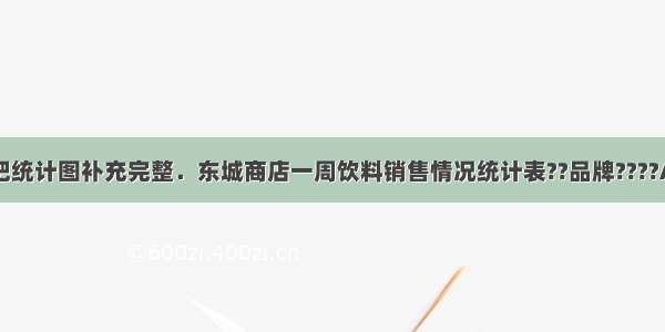 根据统计表把统计图补充完整．东城商店一周饮料销售情况统计表??品牌????A???B???C数