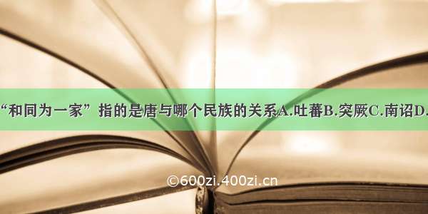 “和同为一家”指的是唐与哪个民族的关系A.吐蕃B.突厥C.南诏D.靺鞨