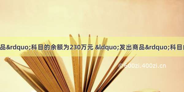 某企业期末“库存商品”科目的余额为230万元 “发出商品”科目的余额为20万元 “原