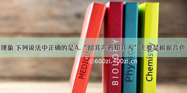 多选题关于声现象 下列说法中正确的是A.“闻其声而知其人”主要是根据音色来判断的B.公