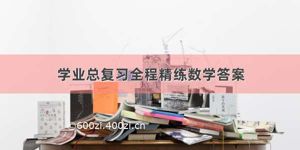 学业总复习全程精练数学答案