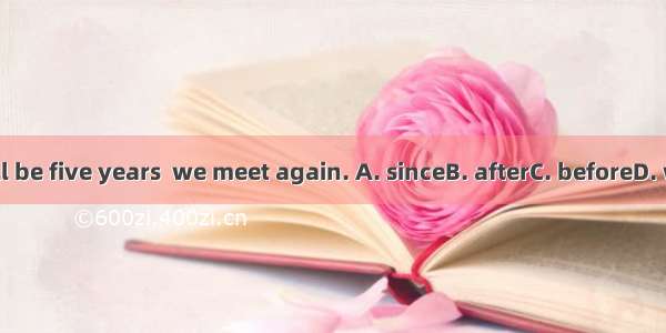 It will be five years  we meet again. A. sinceB. afterC. beforeD. when