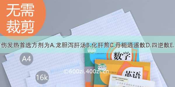 气郁发热型的内伤发热首选方剂为A.龙胆泻肝汤B.化肝煎C.丹栀逍遥散D.四逆散E.小柴胡汤ABCDE