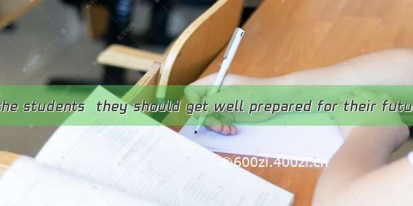 It is obvious to the students  they should get well prepared for their future.A. asB. whic