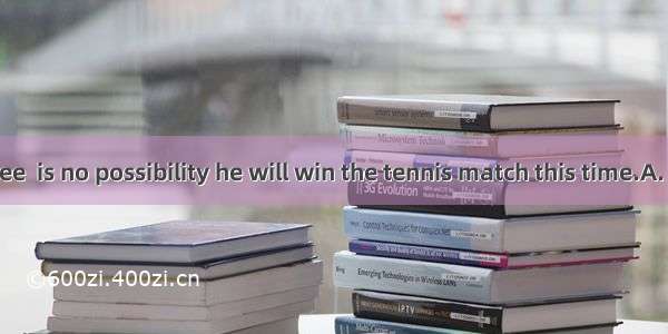As far as I see  is no possibility he will win the tennis match this time.A. it; thatB. th