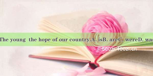 The young  the hope of our country.A. isB. areC. wereD. was