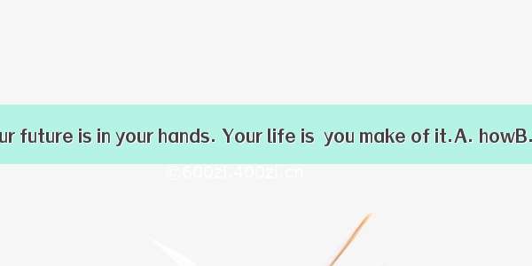 (·安庆二检)Your future is in your hands. Your life is  you make of it.A. howB. whichC. tha