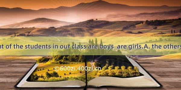 Forty percent of the students in our class are boys  are girls.A. the others B. others C.
