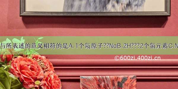 下列化学用语与所表述的意义相符的是A.1个氖原子??NaB.2H???2个氢元素C.N2??氮气中氮