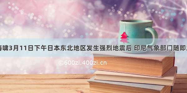 地震与海啸3月11日下午日本东北地区发生强烈地震后 印尼气象部门随即发出海啸