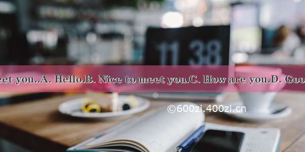 Nice to meet you..A. Hello.B. Nice to meet you.C. How are you.D. Good morning.