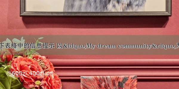 书面表达请根据以下表格中的信息提示 以“My dream community”为题写一篇短文。要