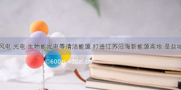 大力发展风电 光电 生物能发电等清洁能源 打造江苏沿海新能源高地 是盐城市发展低