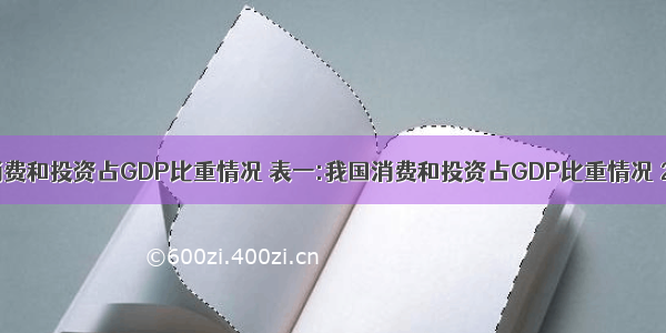 表是我国消费和投资占GDP比重情况 表一:我国消费和投资占GDP比重情况 2002年 20