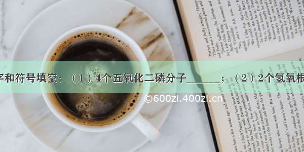 用适当的数字和符号填空：（1）4个五氧化二磷分子______；（2）2个氢氧根离子______；