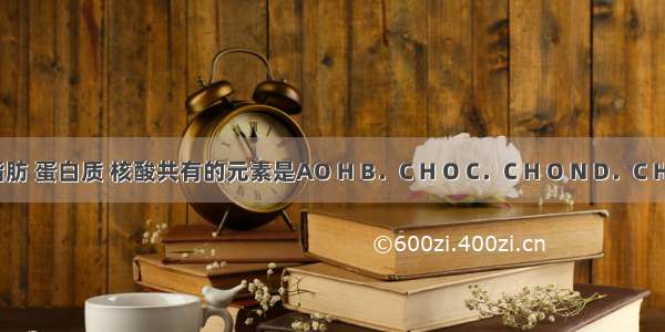 糖类 脂肪 蛋白质 核酸共有的元素是AO H B．C H O C．C H O N D．C H O N P