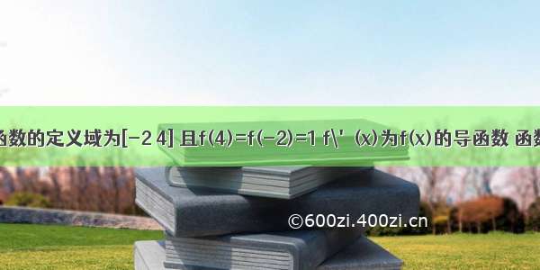 已知函数的定义域为[-2 4] 且f(4)=f(-2)=1 f\'(x)为f(x)的导函数 函数y=f