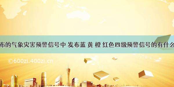 在我国发布的气象灾害预警信号中 发布蓝 黄 橙 红色四级预警信号的有什么气象灾害