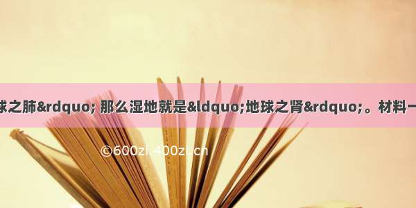 如果说森林是“地球之肺” 那么湿地就是“地球之肾”。材料一：长江中游湿地50年的变