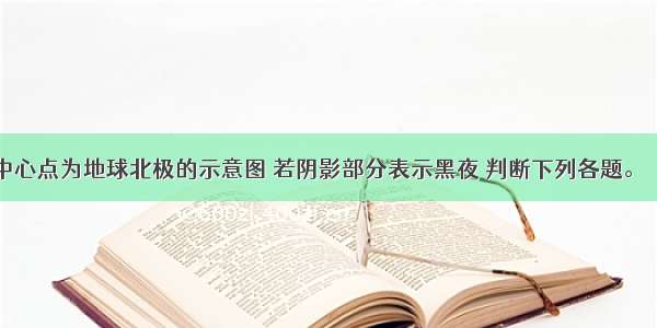 读下图 中心点为地球北极的示意图 若阴影部分表示黑夜 判断下列各题。 【小题1】