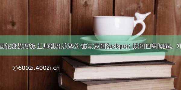 下图为“我国东部某城镇土地利用类型分布示意图” 读图回答问题。(1)该镇城市功能分