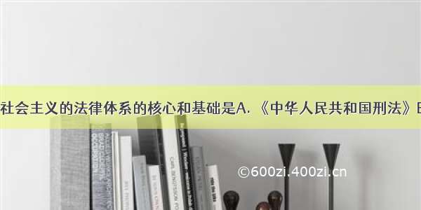 有中国特色社会主义的法律体系的核心和基础是A. 《中华人民共和国刑法》B. 《中华人