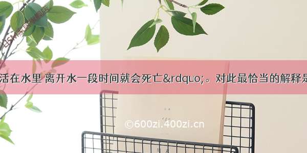 &ldquo;鱼必须生活在水里 离开水一段时间就会死亡&rdquo;。对此最恰当的解释是A. 生物影响环境