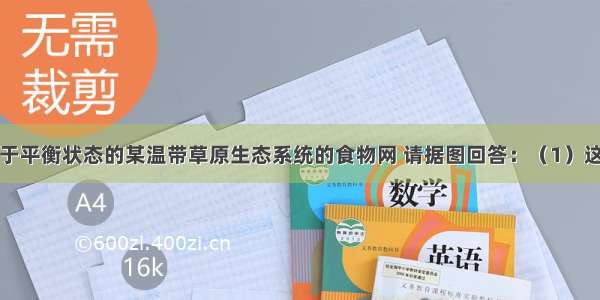 下图表示处于平衡状态的某温带草原生态系统的食物网 请据图回答：（1）这个生态系统