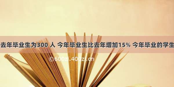 【某小学去年毕业生为300 人 今年毕业生比去年增加15% 今年毕业的学生有多少人】