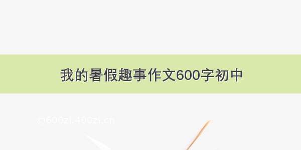 我的暑假趣事作文600字初中