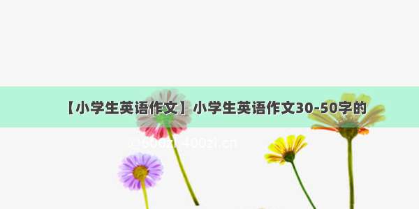 【小学生英语作文】小学生英语作文30-50字的