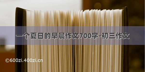 一个夏日的早晨作文700字-初三作文