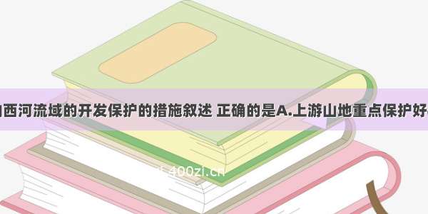 单选题对田纳西河流域的开发保护的措施叙述 正确的是A.上游山地重点保护好植被生态B.河