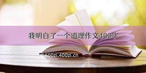 我明白了一个道理作文400字