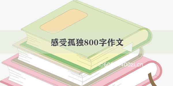 感受孤独800字作文