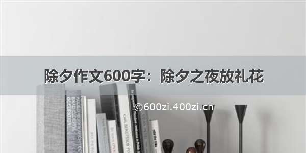 除夕作文600字：除夕之夜放礼花