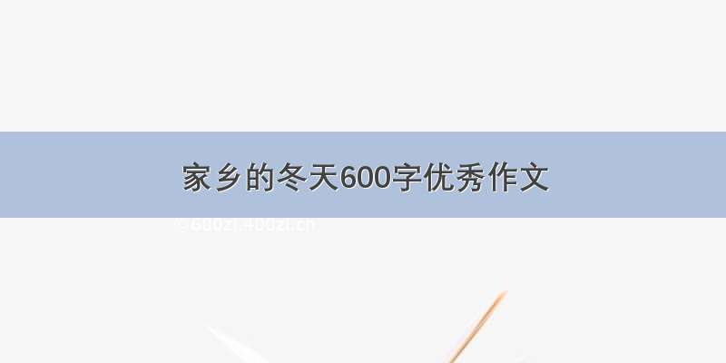 家乡的冬天600字优秀作文