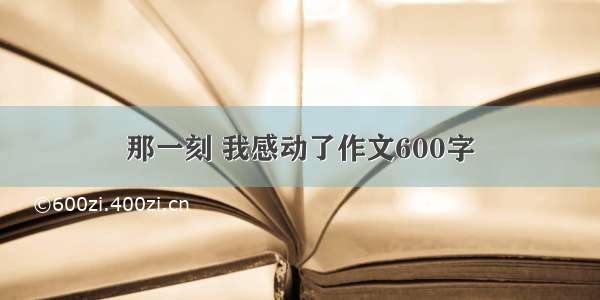 那一刻 我感动了作文600字