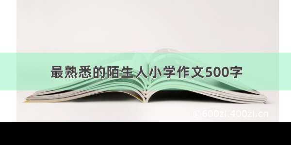 最熟悉的陌生人小学作文500字