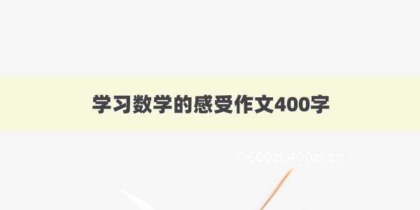 学习数学的感受作文400字