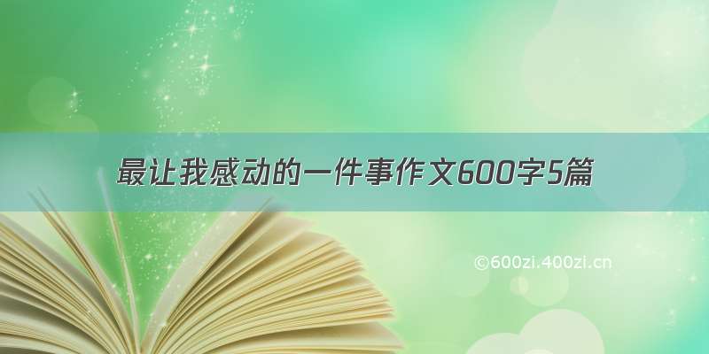 最让我感动的一件事作文600字5篇