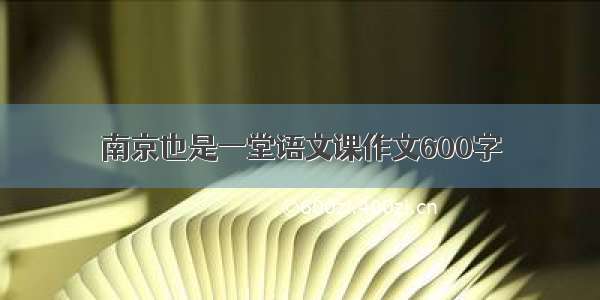 南京也是一堂语文课作文600字